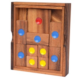 Khun Pan Medium, Escape Puzzle Game Medium in a Wooden Box, Puzzle Wood Sliding Game, Puzzle Box, Khun Phaen, Parking, Concentration Game, Entertainment Game, Travel Game, IQ Puzzle