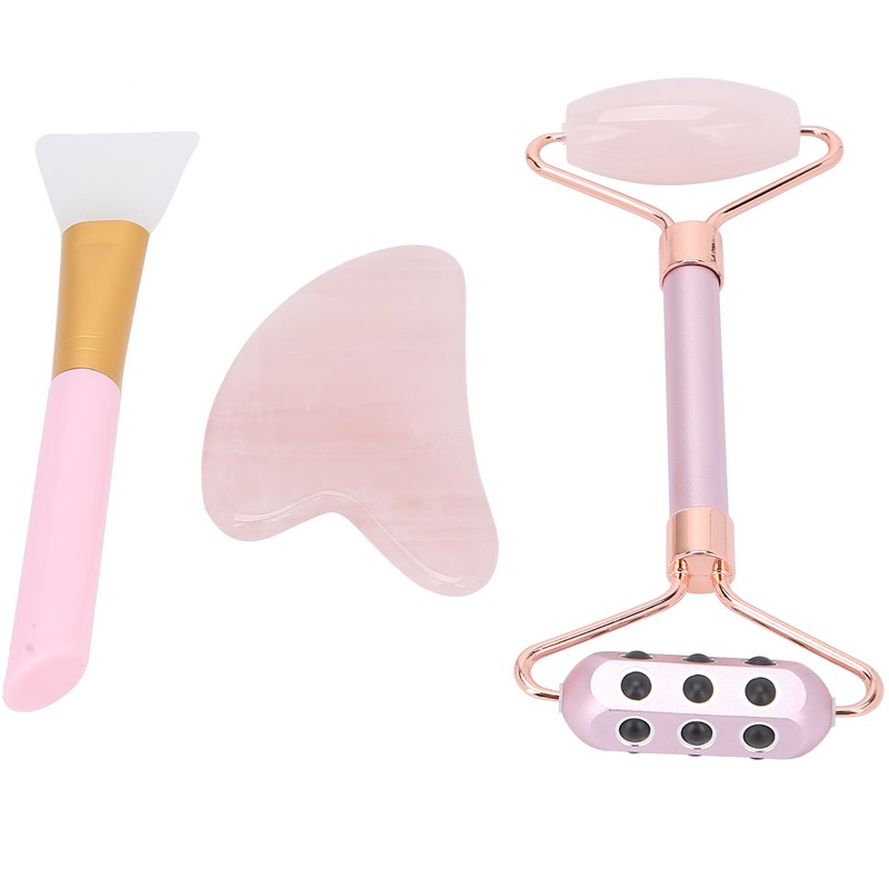 Face Roller Massager Gua Sha Board Mask Brush Set Beauty