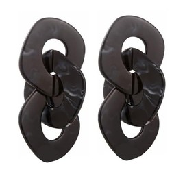 Large Acrylic Drop Dangle Earrings Statement Multicolor Chunky Long Link Chain Acrylic Dangle Earrings Punk Boho Bohemian Drop Earrings for Women Jewelry-Black