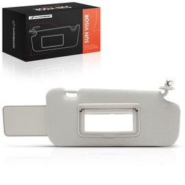 A-Premium Passenger Right Side Sun Visor Compatible with Nissan Murano 2009 2010 2011 2012 2013 2014 - with Vanity Mirror, with Vanity Light, with sliding extension, Gray Color - Replaces 964001AA1B