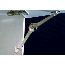 Rok Hardware Duo Flap Lid Support Stay Folding Arm with Adjustable Horizontal Soft Close and Hold Open Cabinet Door Toy Box Hinges