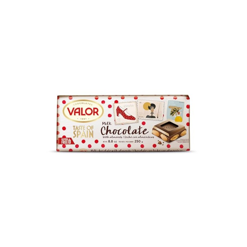 Valor. Milk Chocolate with Mediterranean Almonds. Taste of Spain Limited