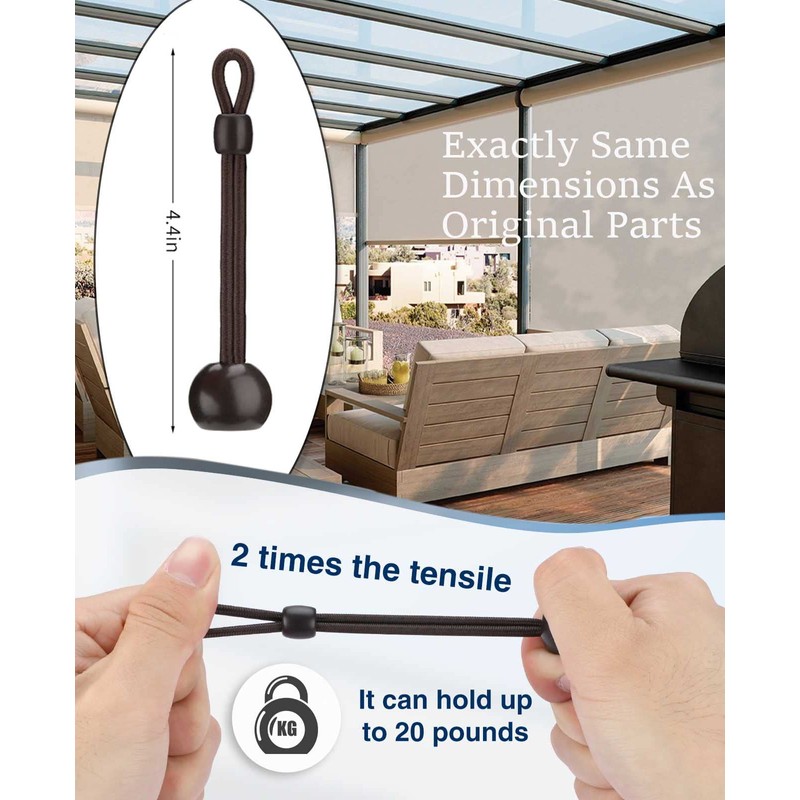 IVYSUN Universal Shade Bungee Tie Downs Replacement Parts,Weather Resistance,Same Size
