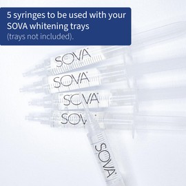 SOVA White - Teeth Whitening Replacement Gel - Non-Peroxide for Sensitive Teeth - 5 Pack - BPA, Latex, Phthalates & PVC Free