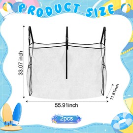 SATINIOR 2 Pack Pool Float Storage Bag 55.9 x 33 x 11.8in Large Adjustable Pool Toy Storage Net Heavy Duty Mesh Bag for Balls Water Inflatable Floats Toys and Other Accessories