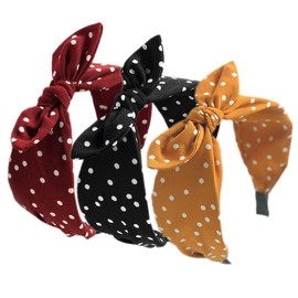 Headband Pack of 4 Women's Wide Retro Headband Hair Band Vintage with Knot Hair Band Fabric Headband for Women Girls Supplies (4bigroseflower)