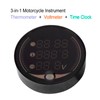 3-in-1 Motorcycle Electronic Digital Thermometer Voltmeter Time Clock Temperature Gauge