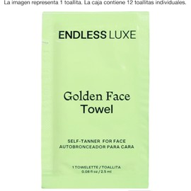 Endless Luxe - Golden Face Towels - Toallitas Autobronceadoras Faciales - Self Tanning Towelettes - Todo Tipo de Piel - Bronceado Medio - Hidrantantes y Veganas - 12 Unidades, 2.5 ml c/u - GFT23