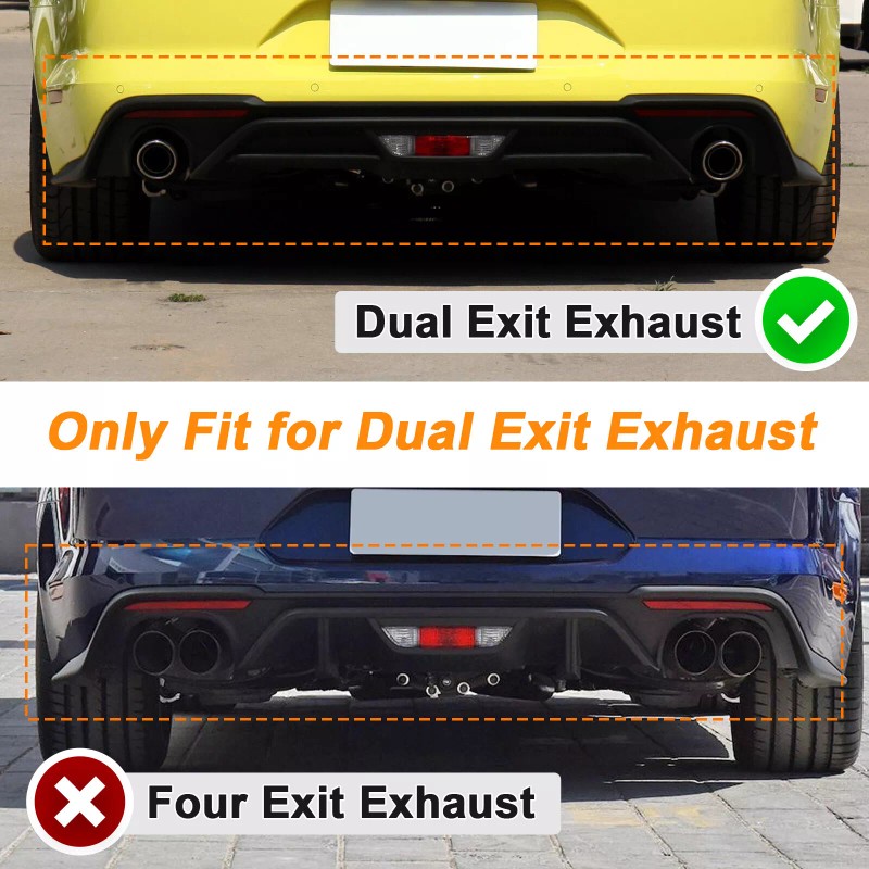 Joyoto For Ford Mustang 2018-2021 Glossy Black Rear Diffuser +