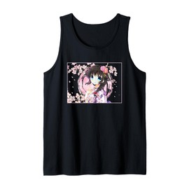 Cute Design Japanese Anime Girl Manga Otaku Cherry Blossom Tank Top