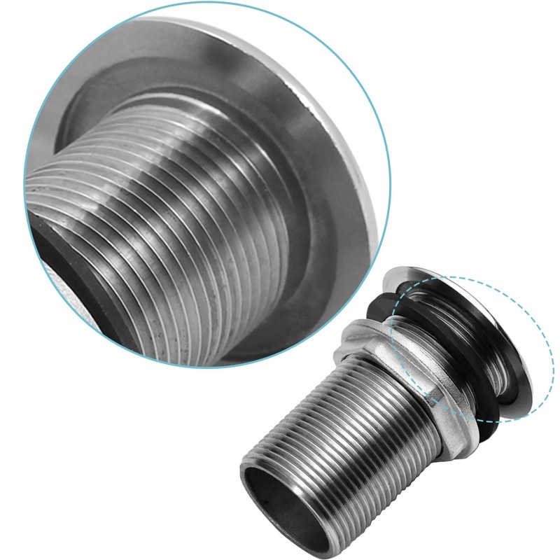 YANYUCB 316 Stainless Steel Thru Hull Fitting with Nut&Custom Gasket