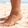 JNUIEU 2pcs Gold Bow Ankle Bracelets for Women 6In 8In