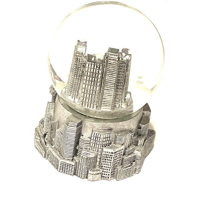 Generic Dallas Texas Mini Souvenir Snow Globe Pewter Design Dallas