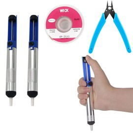 Gurxi 4 Pieces Desoldering Pump Micro Shear Wire Cutter Desoldering Wick 3 Types of Welding Kit Tools Soldering Removal Tool Soldering Iron Assistance Accessories Soldering Iron Auxiliary Accessories