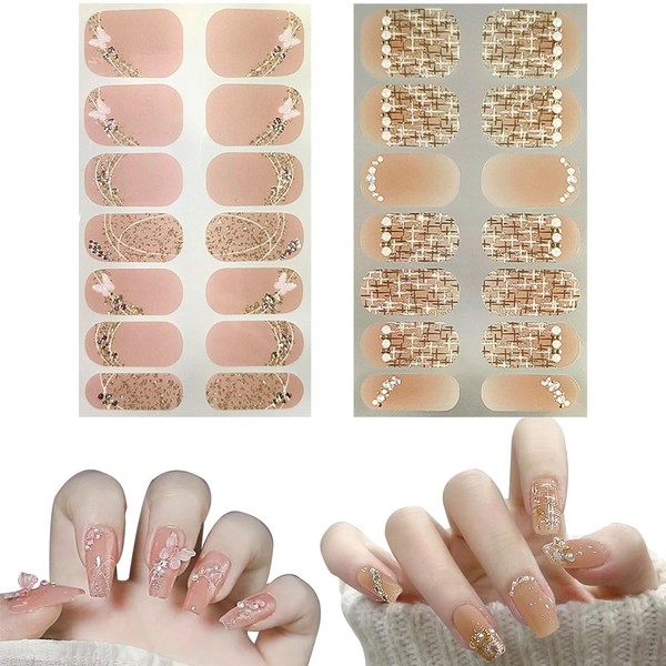 2 Blatt 3D Nagelsticker, 5D Stereoskopisch Selbstklebend Nail Art Sticker