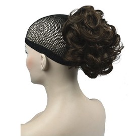 Lydell 6" Short Ponytail Hair Piece Wavy Claw Clip In/on Hairpiece Hair Extension (Chestnut Brown)