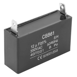 CBB61 Condenser Petrol Generator Start Air Conditioner Engine Capacitor 350VAC 12UF with Mounting Hole