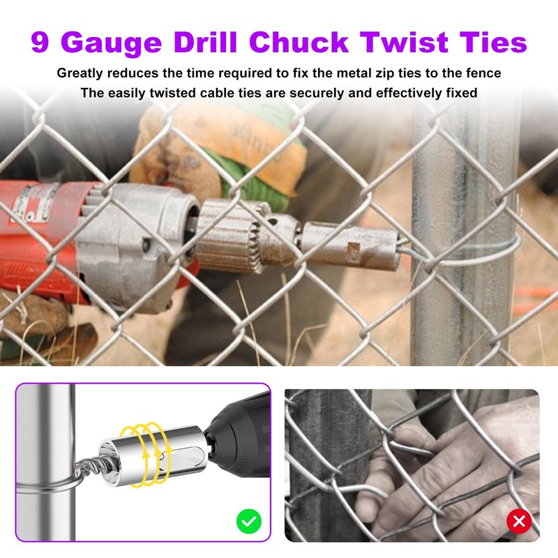 9 Gauge Drill Chuck Wire Twist Ties Tool, High-Tensile Wire