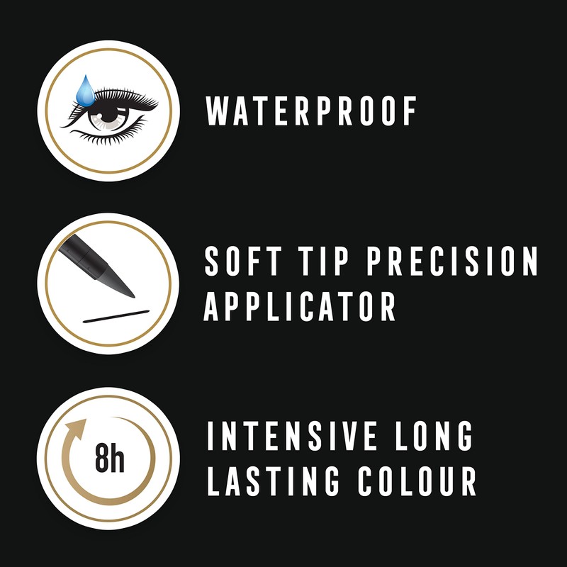 Max Factor Colour X-Pert Waterproof Eyeliner, 1 Deep Black
