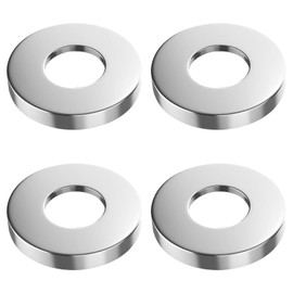 QZKJQDD Pack of 4 Rosettes for Shower Fittings, Stainless Steel Valve Hole Covers, Rosette Tap Inner Tap, Tap Rosette for Fittings, Shower Mixer (Diameter 70 mm x 10 mm Height)