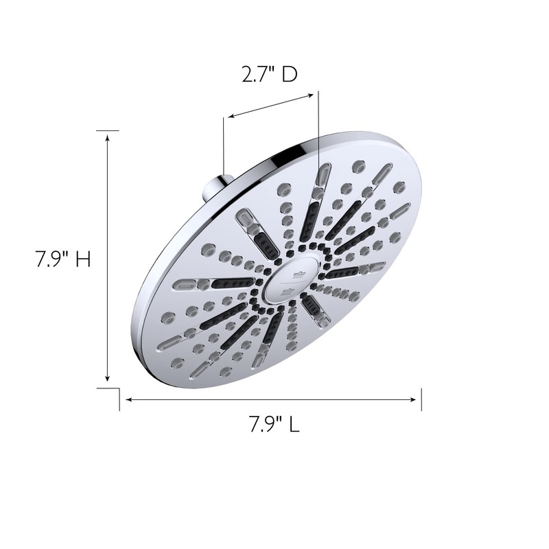 Design House 582718-PC Ian Modern 8-inch 2-Function Showerhead, Polished Chrome