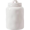 TRUU DESIGN Farmhouse Modern Ceramic Flour Jar,Creamy White, Wording "