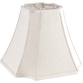 GO&SO Square Cut Corner Lamp Shade for Floor and Table Lamps, 6.5x13.2x10.6", Beige, Natural Linen, Handcrafted, Easy Assembly Required (Single)
