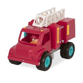 Battat – Vroom! Fire Engine Transport Toy with Movable Parts & 2 Firefighters – Classic Toddler Trucks – Kids Construction Toys – Soft Rubber Wheels – 18+ Months