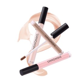 LIANGNISHI Lunies Highlight & Shadow Liquid, 3 Colors to Choose from, 0.5 inch (12 mm) Ultra Short Brush, Natural 3D Small Face, For Tear Bags and Face Lines, Mask Crumble Prevention, No Need to