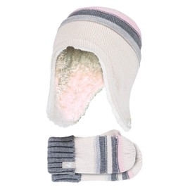 HEAT HOLDERS - Girls Winter Warm Soft Hat and Mittens, Butter