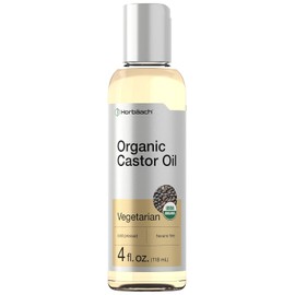 Horbäach Aceite De Ricino Orgánico | 118 Ml | Prensado En Frío Y Sin Hexano | Para Rostro, Cabello, Pestañas Y Cejas | Fórmula Vegetariana, Sin Omg