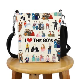 G2TUP Movies Inspired Gift I Love The 80's Crossbody Bag 80’s Movies Lover Fan Travel Bag Movies Merchandise 80’s Gift (I Love The 80's X)