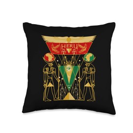 SaCrEd GeOmEtRy MaGiC God Horus African Egyptian Sacred Geometry Throw Pillow, 16x16, Multicolor