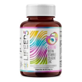 Capsulas Keratina Biotina Colageno Vitamina E Cabello Lifeed Sin Sabor                                                                                