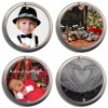 west elm Acrylic Round Picture Frame Christmas Ornament w/Magnetic Closure
