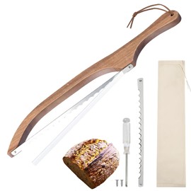 Wdmxszdq Serrated Bread Knife,15.7inch Bread Bow Knife for Homemade Bread,Bow Design Easy to Cutting Even Slices，Sourdough Slicer for Slicing