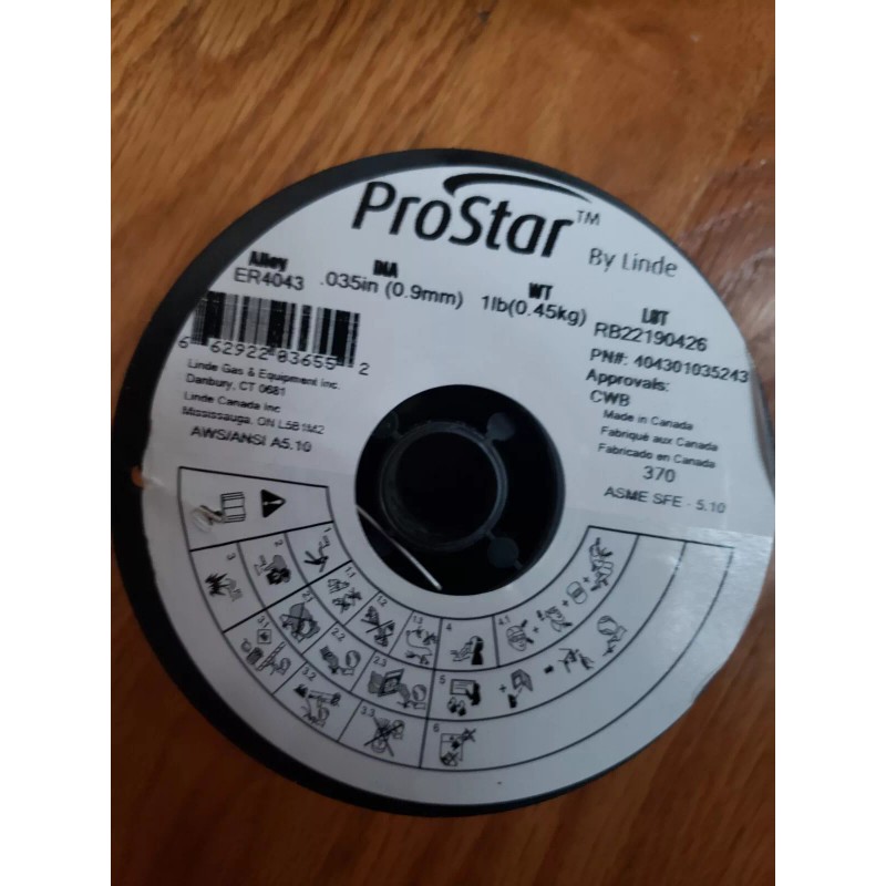 PROSTAR BY LINDE ER4043 Aluminum MIG Welding Wire 1lb .035"
