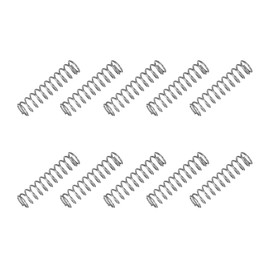 QUARKZMAN Pack of 10 304 Stainless Steel Compression Spring 0.5 mm Wire Through 4.5 mm Outer Diameter 20 mm Length Silver Coil Spring Metal Springs Set, Mechanical Compression Springs for Appliances