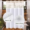 Gibelle No Hook Waffle Weave Shower Curtain with Snap-in Fabric