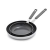 GreenPan x Bobby Flay Stainless Steel 8” & 10” Frying