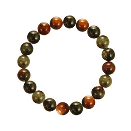 Forziani 10mm Bloodstone Beaded Bracelet for Men - Revitalizing Energy - High Quality Stretch Bloodsotone Gemstone Beads Mens Bracelet Size Medium - Made in USA