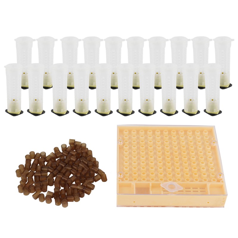 Queen Bee Rearing Box Cage Plastic Breeding Cell Cup Kit
