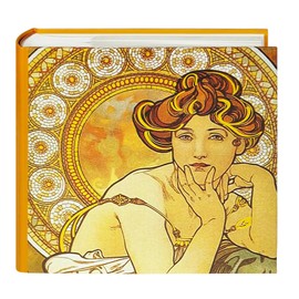 Photo Album Small 10 x 15 cm / 4 x 6 Inches 200 Photos, Oil Painting Theme Photo Album with Writing Space, Photo Albums for Inserting, Memory Book Wedding Baby Shower, Alphonse Mucha Artwork (The