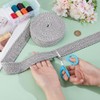 BENECREAT 10m/10.9 Yard Carpet Edge Bias Binding, Gray White Cotton