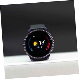 DOITOOL Rhinestone Drop Resistance Watch Protective Case Hollow Out Design Compatible -Weight and Scratch-Resistant Cover Black