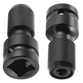 DXLing 2 x socket adapters 1/2 square drive to 1/4 hex shank, hex shank adapter for impact wrench, screwdriver bit holder