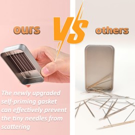 L'EclatDina 40PCS Sewing Needles Set, Large Eye for Hand Sewing, 7 Sizes Stainless Steel, with Threader & Magnetic Pin Cushion, for Embroidery & Crafts