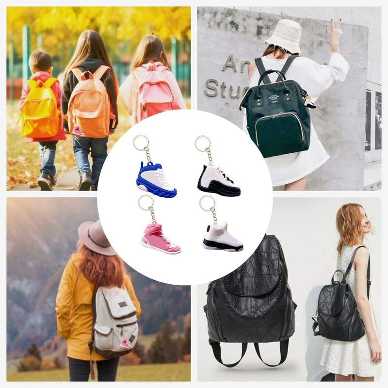 AKJAXQU 4Pcs Mini Basketball Schuh Schlüsselanhänger, Sneaker Schuh Keychain, Sneaker