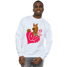 Absolute Cult Scooby Doo Men's Love Heart Sweatshirt White X-Large
