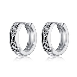 StoryEtain Music Lover Gifts 925 Sterling Silver Music Earrings Music Notes Hoop Earrings Music Hoop Earrings Music Jewellery for Men Women
